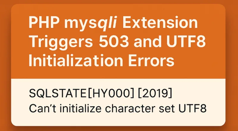 Mysqli UTF8 Error